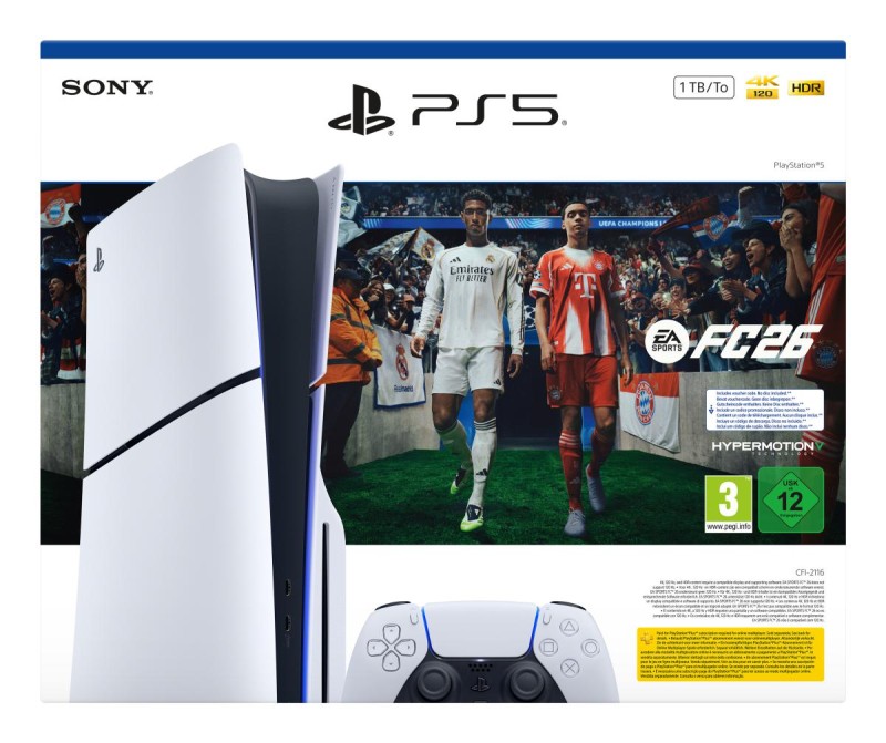 Sony PlayStation 5 + EA Sports FC 26 Bundle 1 TB Wi-Fi Black, White