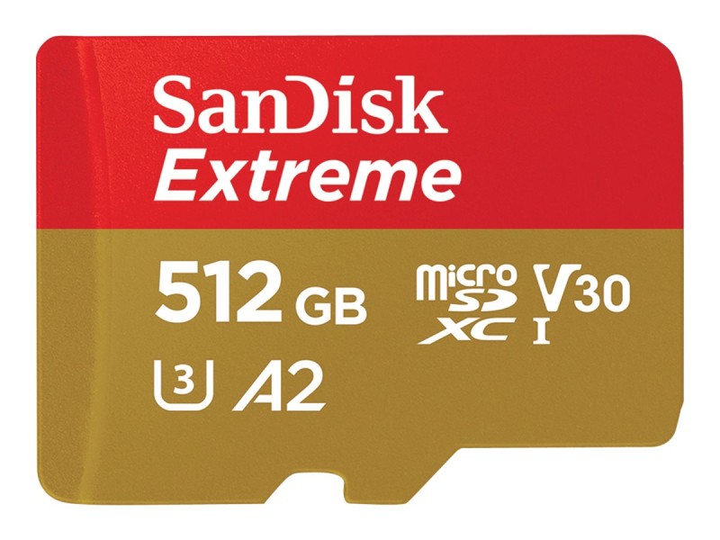 SanDisk Extreme microSD 512GB + SD-adapt.