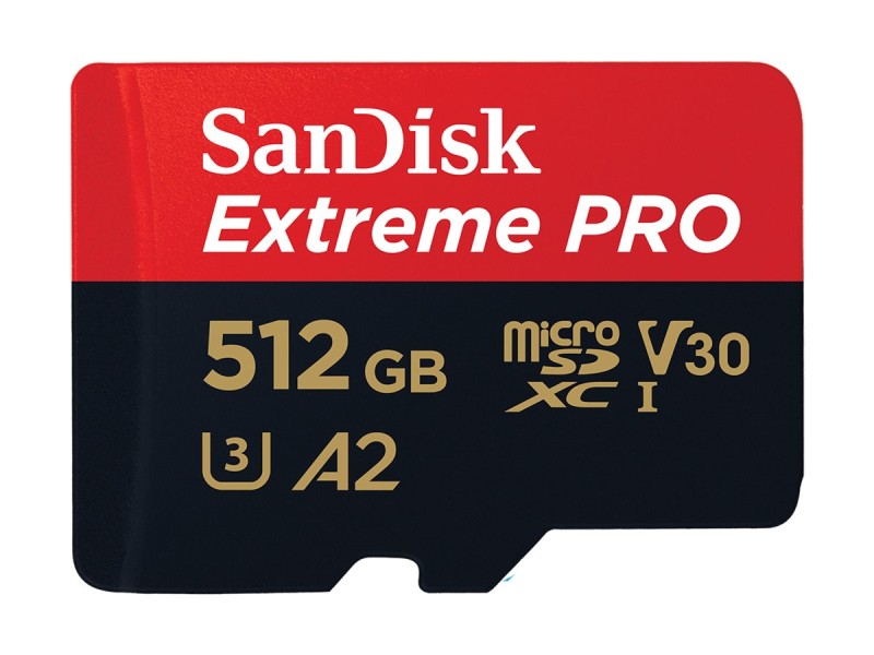 SanDisk Extreme Pro microSD 512GB + SD-adapt.