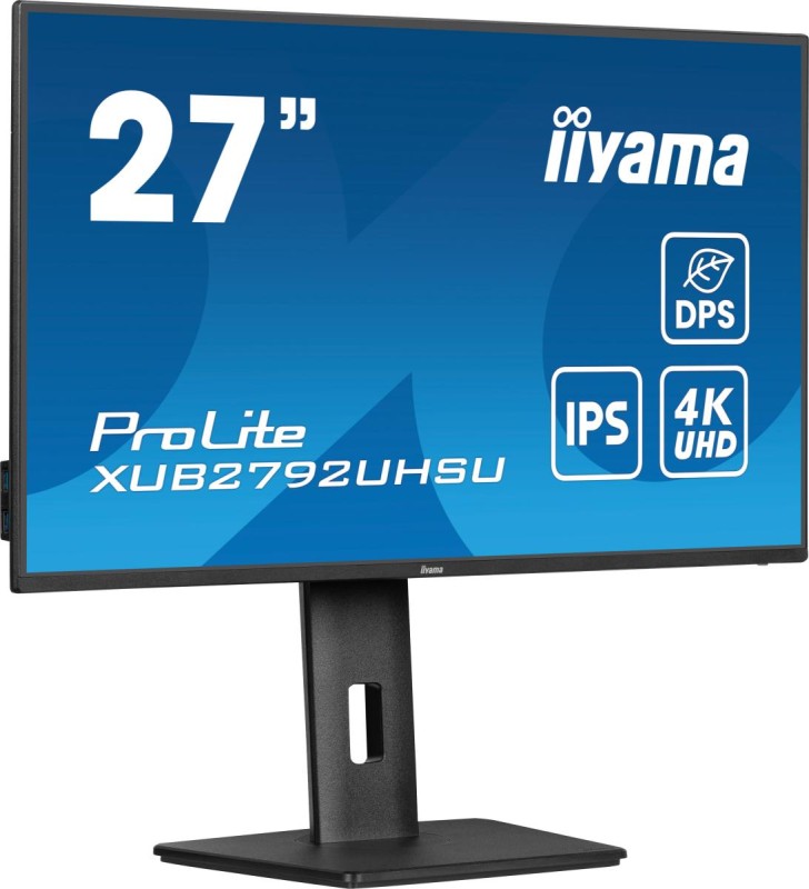 iiyama ProLite 27’’ IPS panel technology, ultra slim monitor featuring 4K resolution, Dynamic Power Saving (DPS) and height adjustable stand
