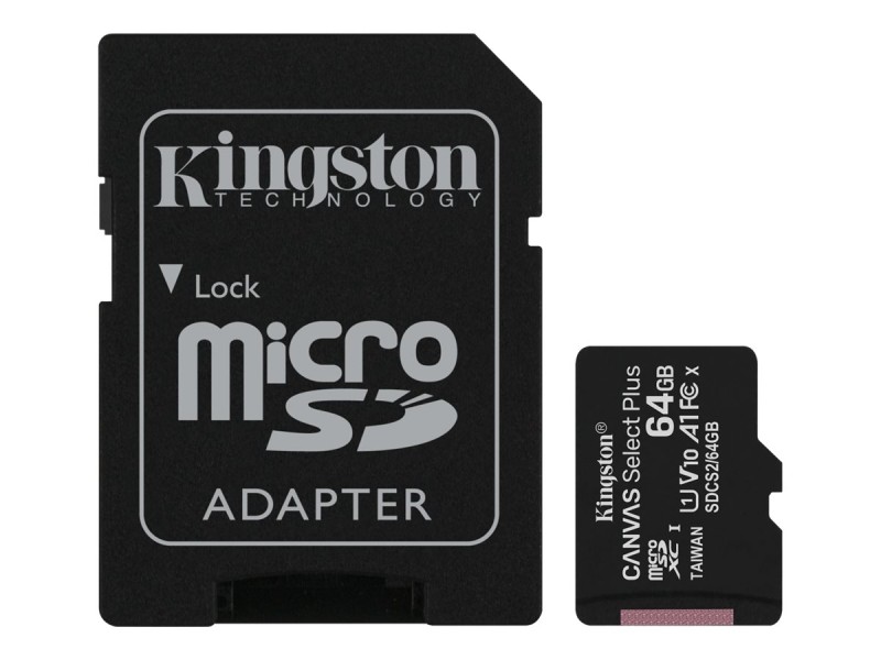 Kingston Canvas Select  Plus  64GB Micro-SDHC+ ADAP