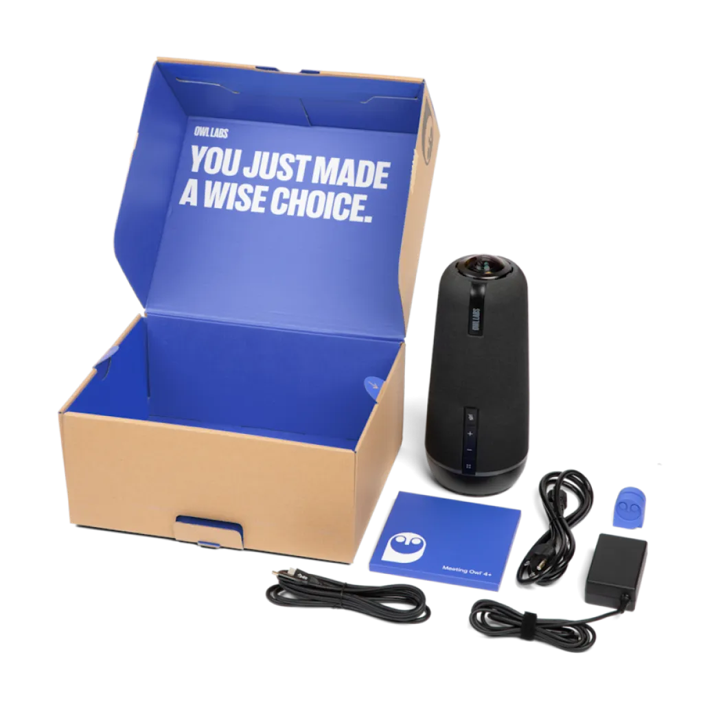 Owl Labs Meeting Owl 4+ 360-Degree, 4K Smart Video Conference Camera, Microphone and Speaker (Automatic Speaker Focus, Smart Zooming and Noise Equalising)