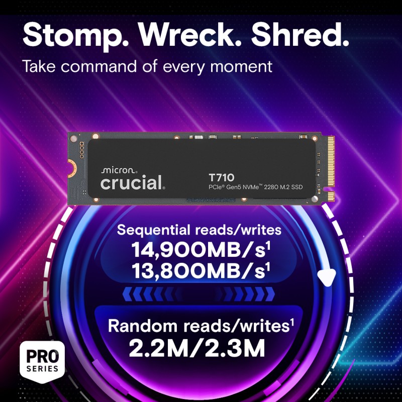 Crucial SSD T710 2TB PCie 5.0 NVMe